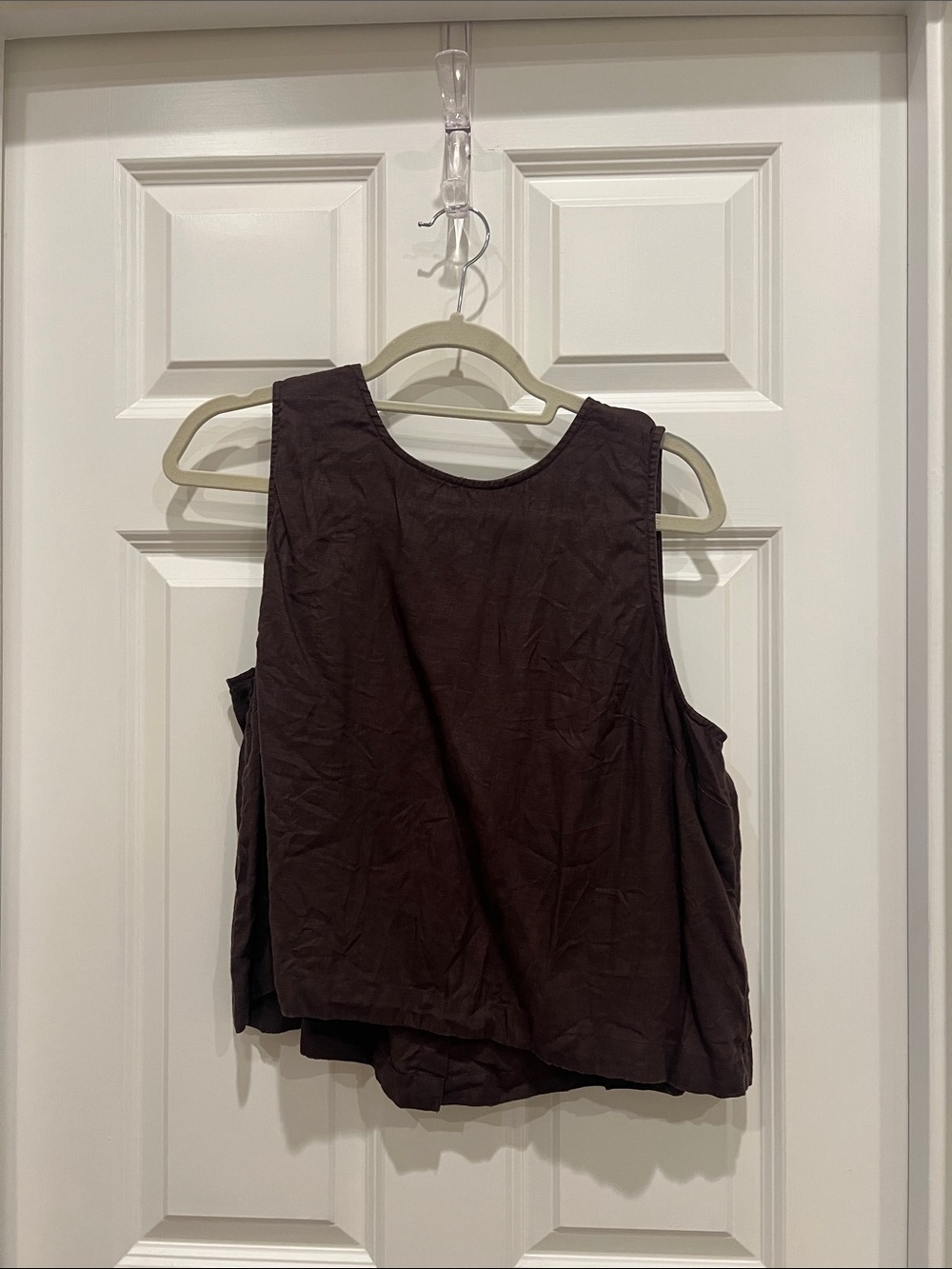J. Crew Brown Linen Top